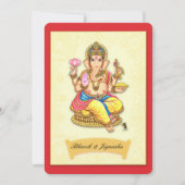 Faire-part de mariage indienne de Ganesha (Devant)