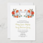 Faire-part de mariage indienne des éléphants (Devant)