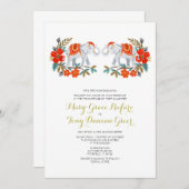 Faire-part de mariage indienne des éléphants (Devant / Derrière)