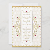 Faire-part de mariage indienne d'or hindou (Devant)