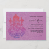 Faire-part de mariage indienne Ganesh Purple Lilac (Devant)