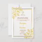 Faire-part de mariage indienne hindou simple (Devant)