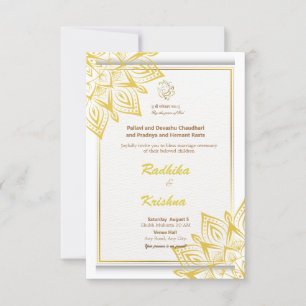 Faire-part de mariage indienne hindou simple