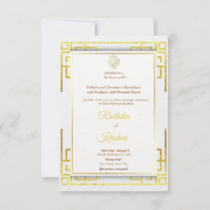 Faire-part de mariage indienne hindou simple