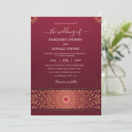 Faire-part de mariage indienne moderne (Debout devant)