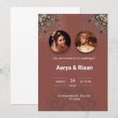 Faire-part de mariage indienne traditionnelle en r (Devant / Derrière)