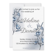 Faire-part de mariage Indigo Romance