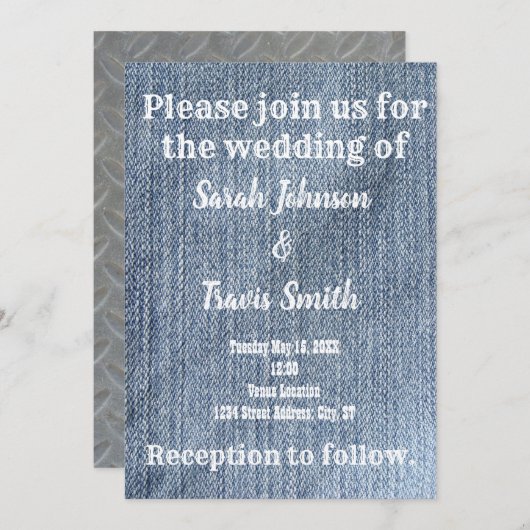 Faire-part de mariage industriel Cowboy (Devant / Derrière)