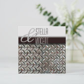 Faire-part de mariage industriel diamant (Debout devant)