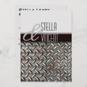 Faire-part de mariage industriel diamant (Devant / Derrière)