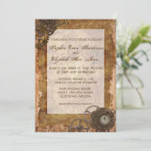 Faire-part de mariage industriel vintage Steampunk (Debout devant)