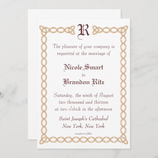 Faire-part de mariage infini (Devant / Derrière)