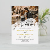 Faire-part de mariage informel avec superposition (Debout devant)