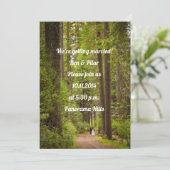 Faire-part de mariage informel rustique en forêt (Debout devant)