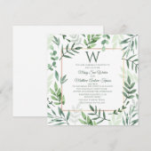 Faire-part de mariage initial Jardin de verdure (Devant / Derrière)