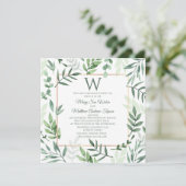 Faire-part de mariage initial Jardin de verdure (Debout devant)