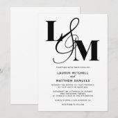 Faire-part de mariage initial minimal (Devant / Derrière)