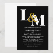 Faire-part de mariage initial minimal (Devant / Derrière)