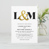 Faire-part de mariage initial minimal (Debout devant)