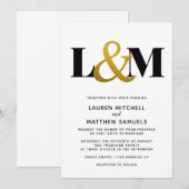 Faire-part de mariage initial minimal (Devant / Derrière)