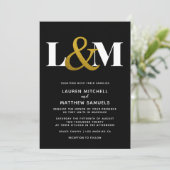 Faire-part de mariage initial minimal (Debout devant)