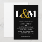 Faire-part de mariage initial minimal (Devant / Derrière)
