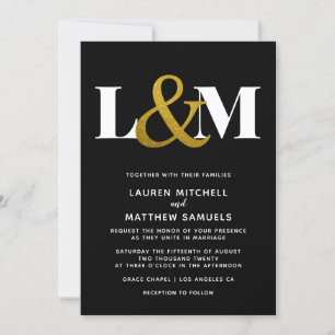 Faire-part de mariage initial minimal
