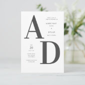 Faire-part de mariage Initiales en gras (Debout devant)