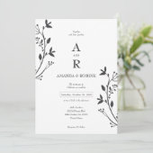 Faire-part de mariage Initiales minimalistes (Debout devant)