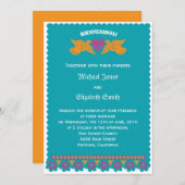 Faire-part de mariage Inséparable - Aqua (Devant / Derrière)