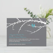 Faire-part de mariage Inséparable (aqua) (Debout devant)