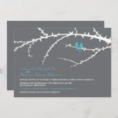 Faire-part de mariage Inséparable (aqua) (Devant / Derrière)