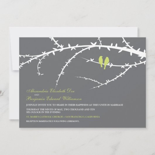 Faire-part de mariage Inséparable (chaux) (Devant)