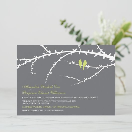 Faire-part de mariage Inséparable (chaux) (Debout devant)