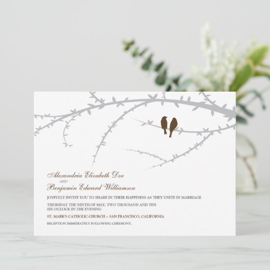 Faire-part de mariage Inséparable (chocolat) (Debout devant)