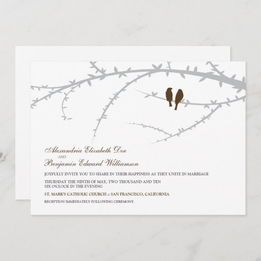 Faire-part de mariage Inséparable (chocolat) (Devant / Derrière)