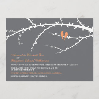Faire-part de mariage Inséparable (corail)
