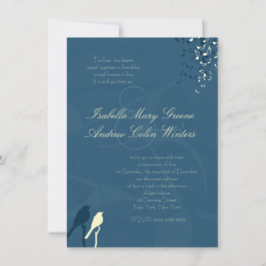 Faire-part de mariage Inséparable de la chanson (Dos)