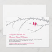 Faire-part de mariage Inséparable (fuchsia) (Devant / Derrière)
