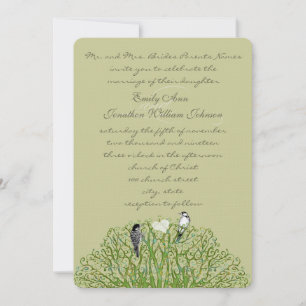Faire-part de mariage Inséparable Green Swirl Tree