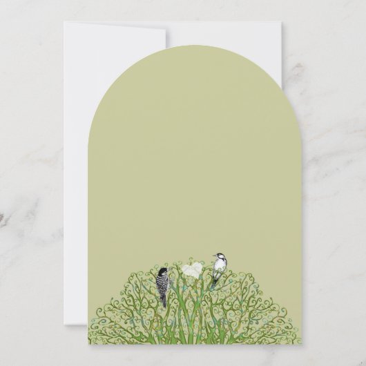 Faire-part de mariage Inséparable Green Swirl Tree (Dos)