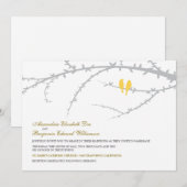 Faire-part de mariage Inséparable (jaune) (Devant / Derrière)