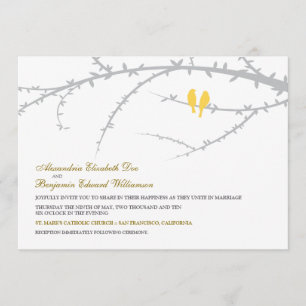 Faire-part de mariage Inséparable (jaune)