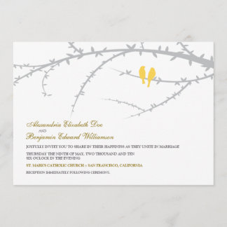 Faire-part de mariage Inséparable (jaune)