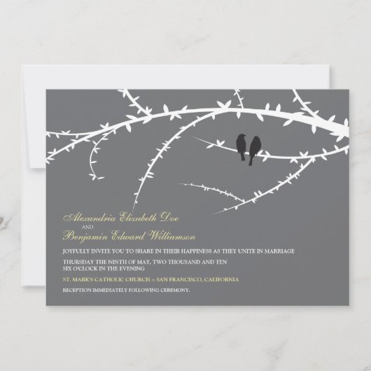 Faire-part de mariage Inséparable (noir) (Devant)
