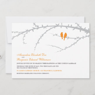 Faire-part de mariage Inséparable (orange)