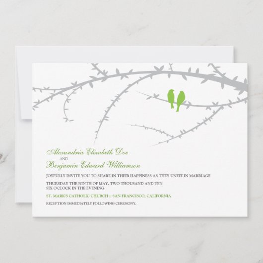 Faire-part de mariage Inséparable (pomme verte) (Devant)