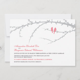 Faire-part de mariage Inséparable (rose)