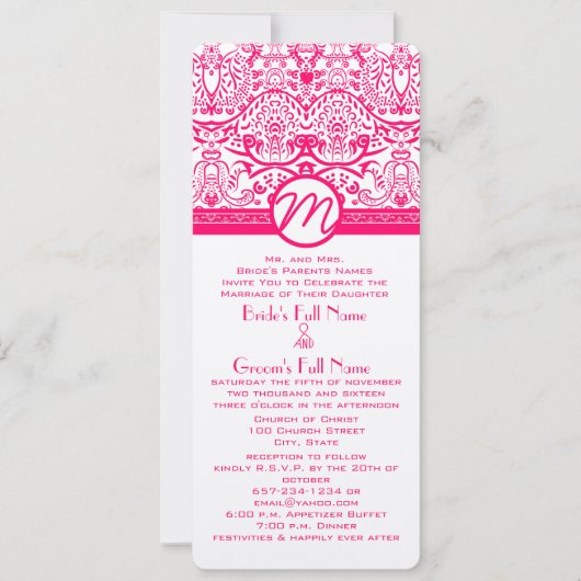 Faire-part de mariage Inséparable rose pâle frambo (Devant)