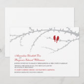 Faire-part de mariage Inséparable (rouge) (Devant / Derrière)